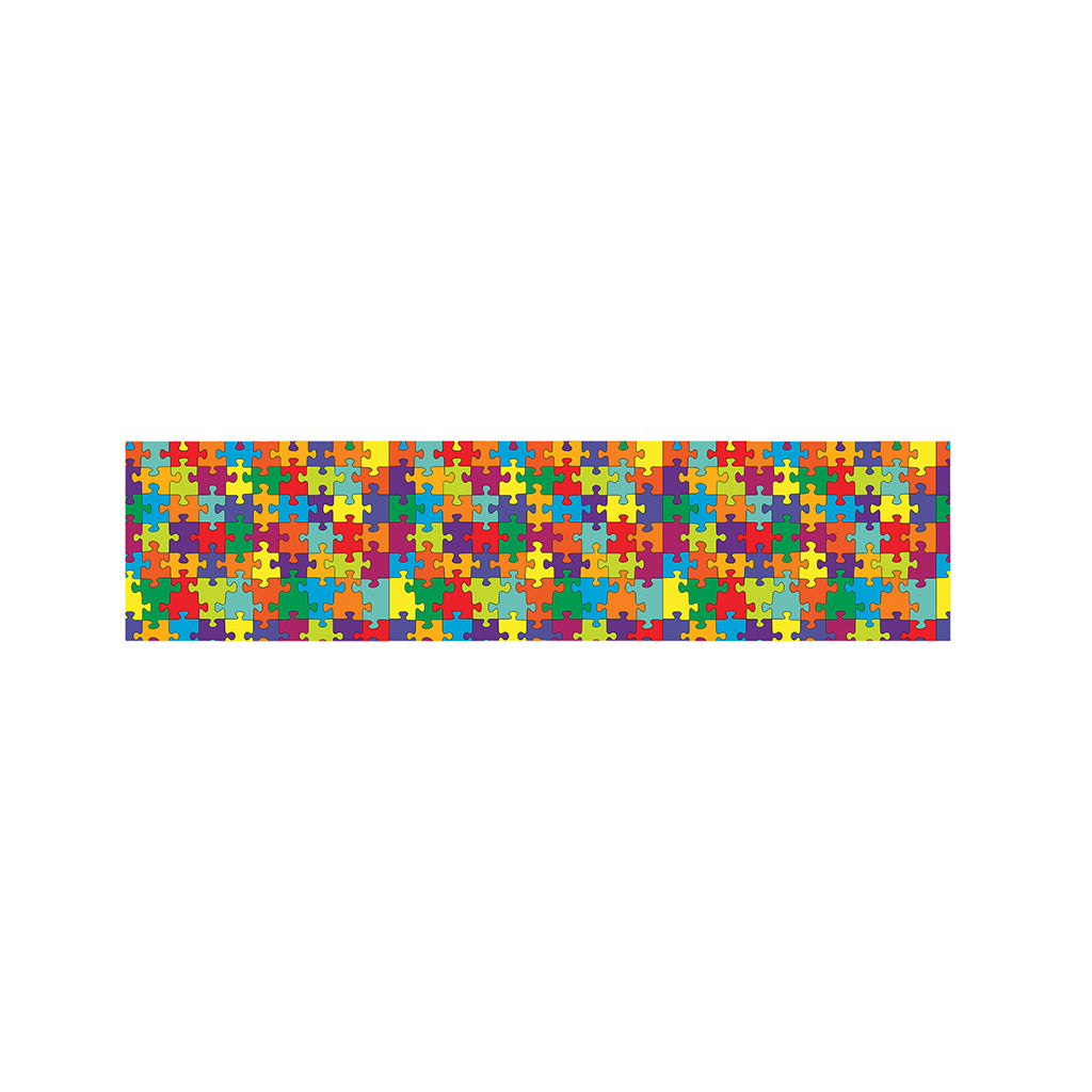 Colorful Autism Awareness Puzzle Print Bed Runner