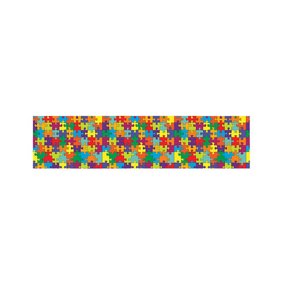 Colorful Autism Awareness Puzzle Print Bed Runner