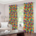 Colorful Autism Awareness Puzzle Print Dimout Grommet Curtains