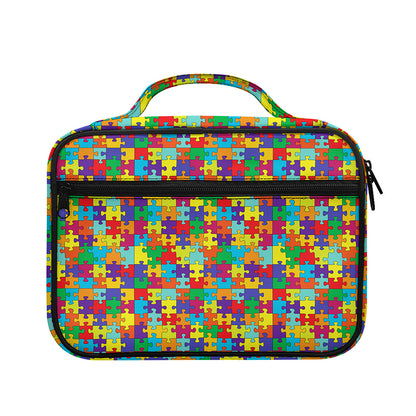Colorful Autism Awareness Puzzle Print Briefcase Bible Bag