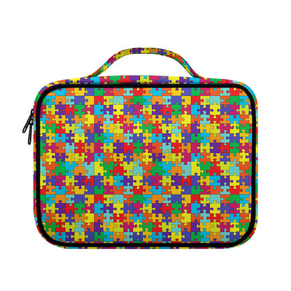 Colorful Autism Awareness Puzzle Print Briefcase Bible Bag