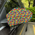 Colorful Autism Awareness Puzzle Print Car Side Mirror Covers