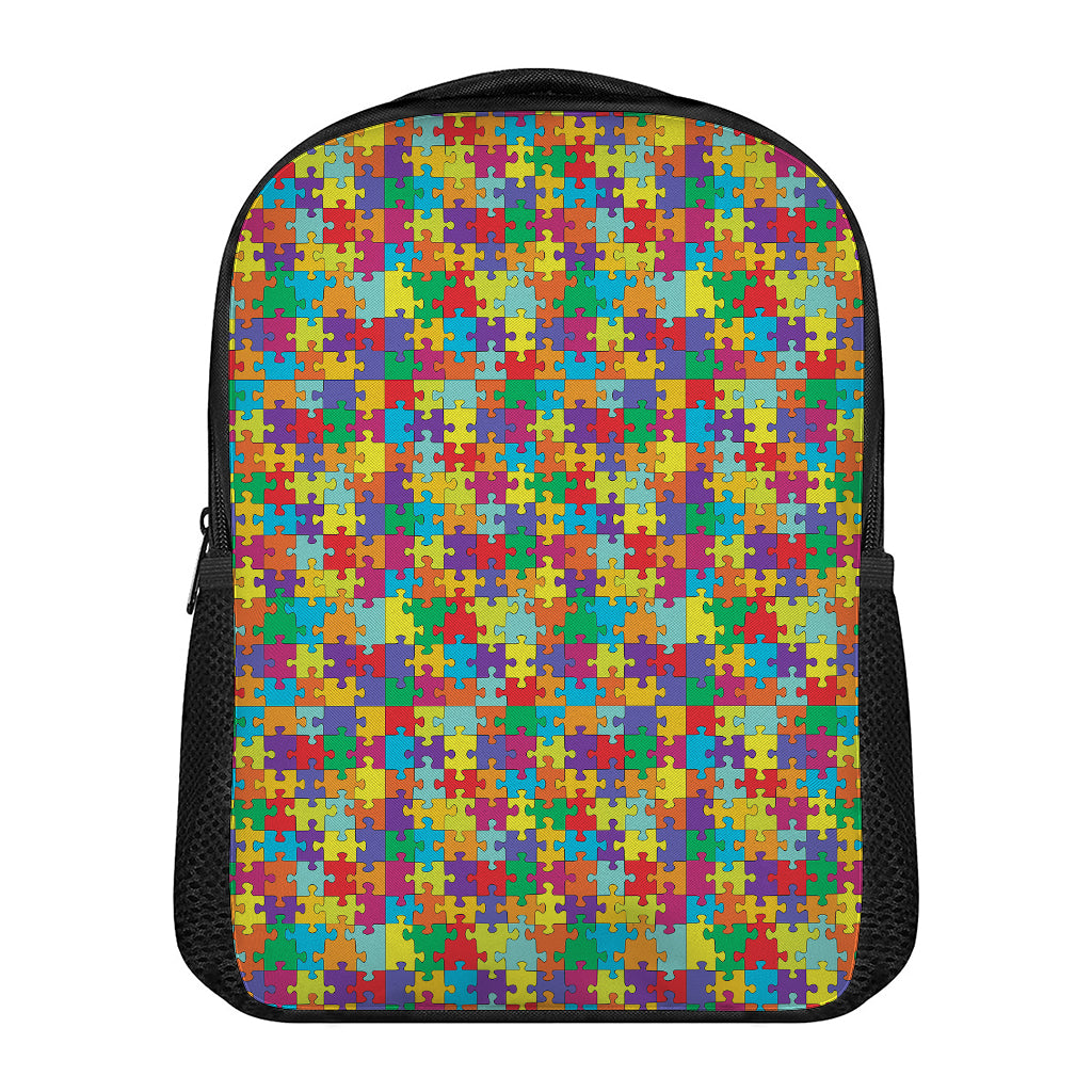 Colorful Autism Awareness Puzzle Print Casual Backpack