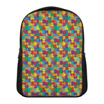 Colorful Autism Awareness Puzzle Print Casual Backpack