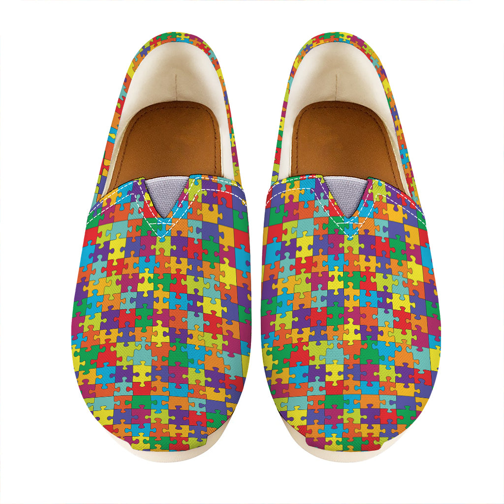 Colorful Autism Awareness Puzzle Print Casual Shoes