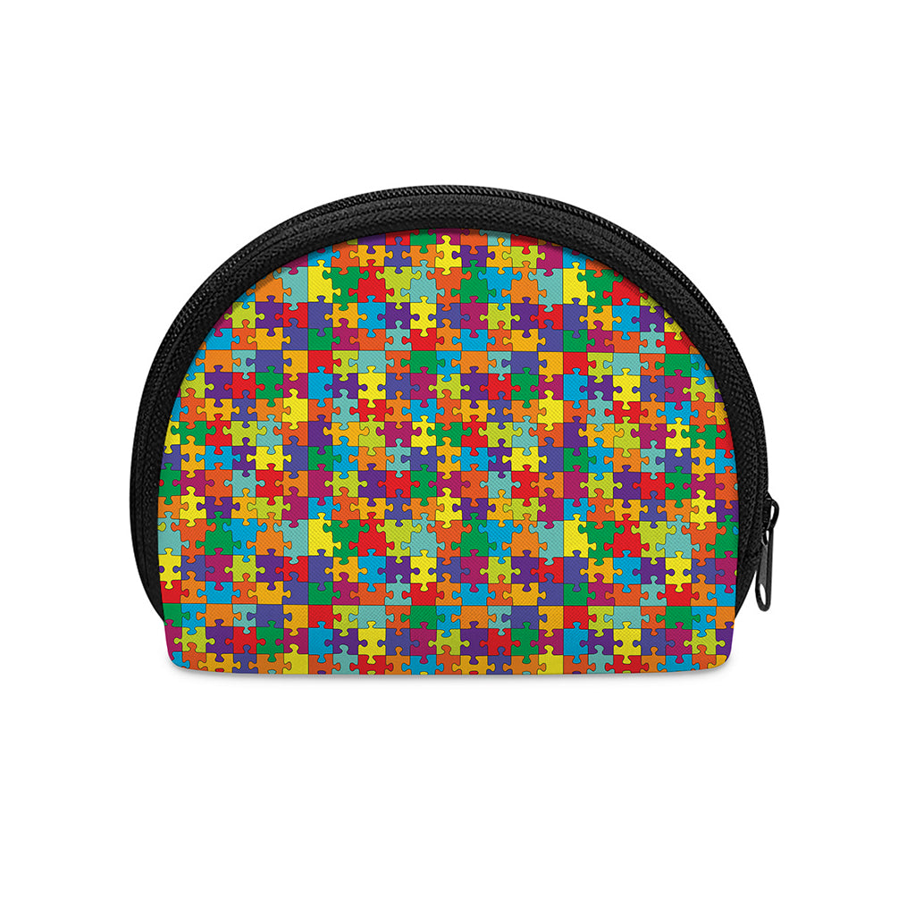 Colorful Autism Awareness Puzzle Print Coin Purse
