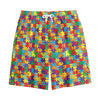 Colorful Autism Awareness Puzzle Print Cotton Shorts