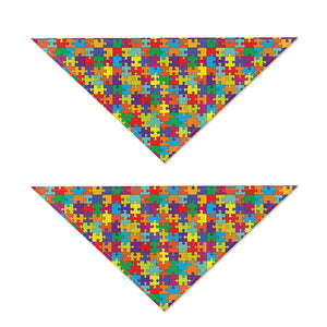 Colorful Autism Awareness Puzzle Print Dog Bandana