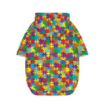Colorful Autism Awareness Puzzle Print Dog Zip Up Hoodie