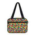 Colorful Autism Awareness Puzzle Print Double Strap Bible Bag