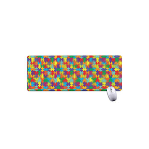 Colorful Autism Awareness Puzzle Print Extended Mouse Pad