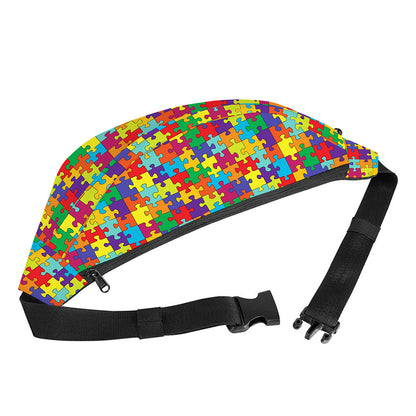 Colorful Autism Awareness Puzzle Print Fanny Pack