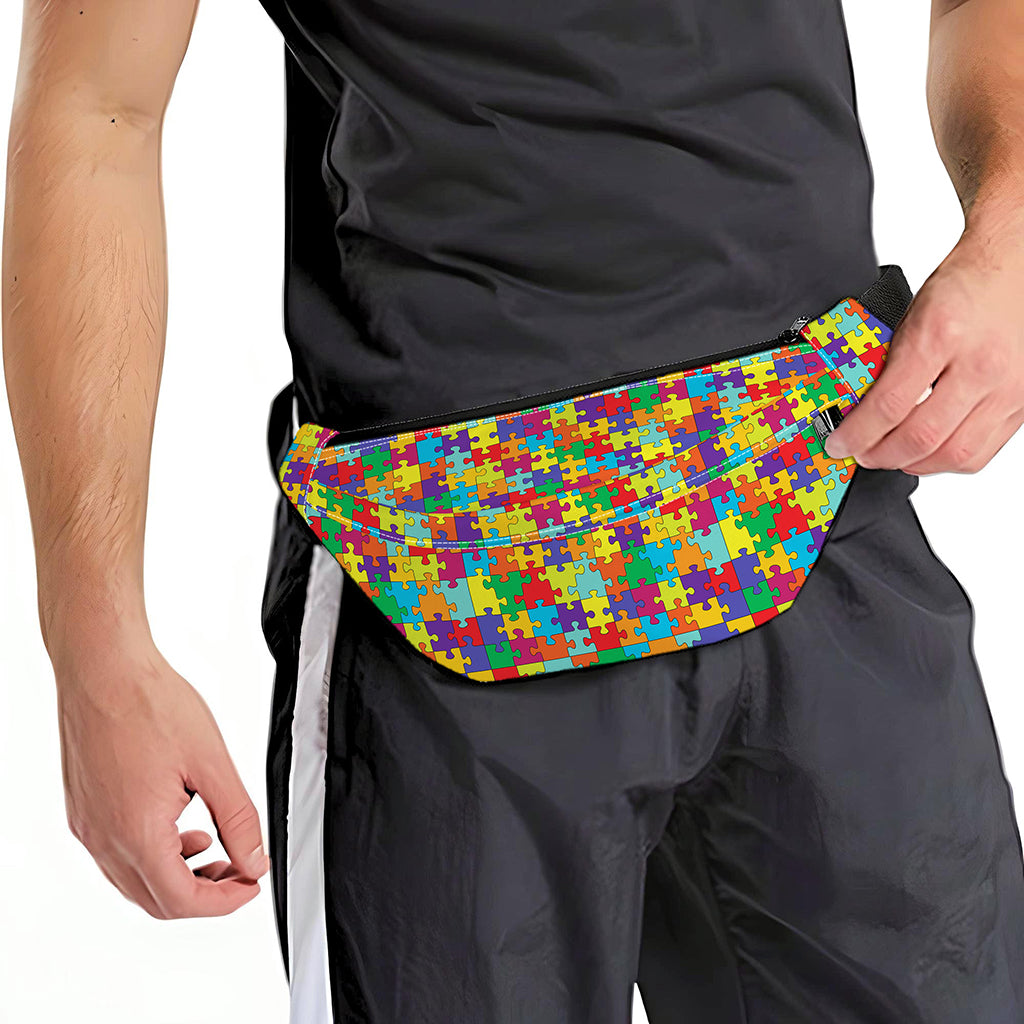 Colorful Autism Awareness Puzzle Print Fanny Pack