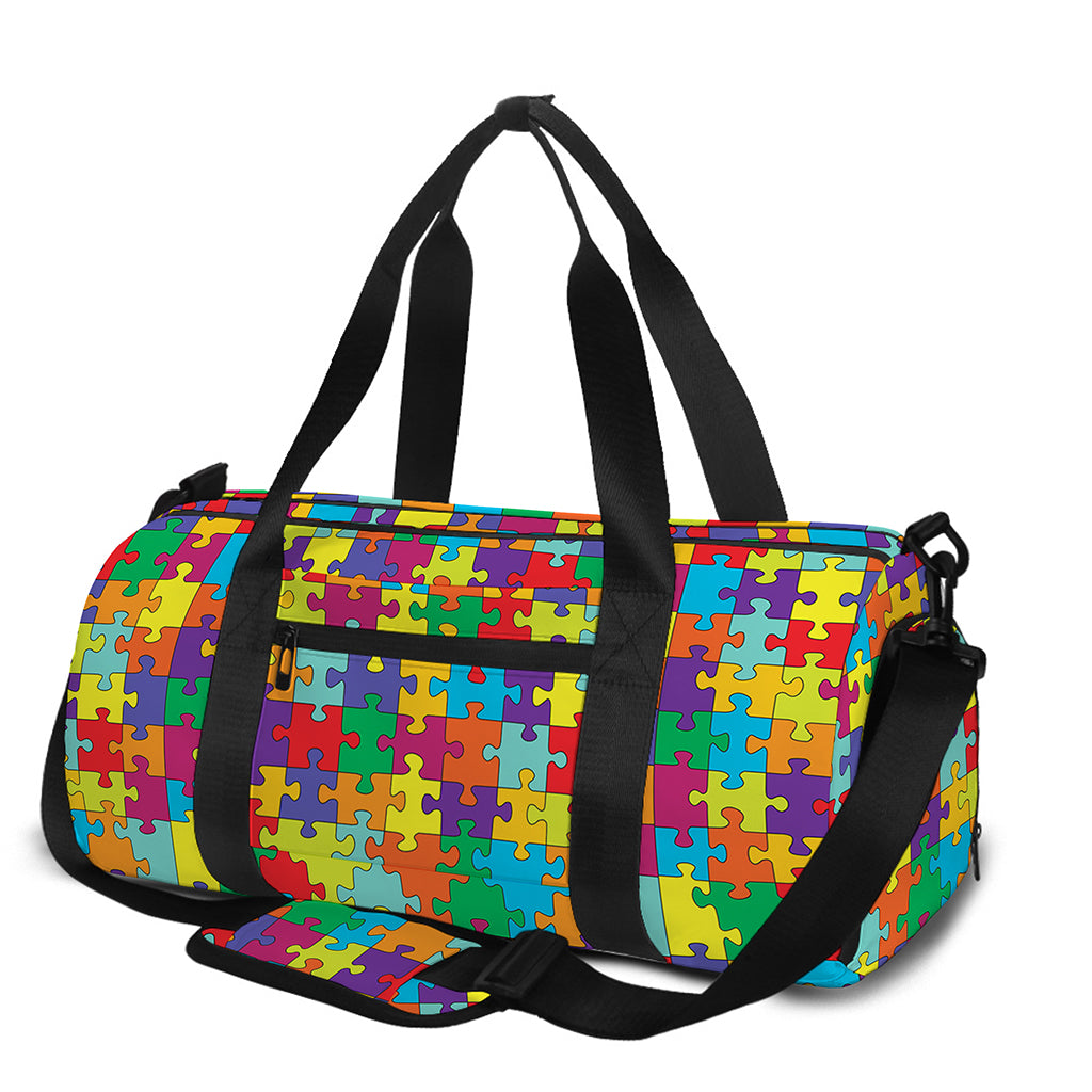 Colorful Autism Awareness Puzzle Print Gym Bag