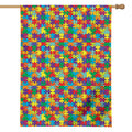 Colorful Autism Awareness Puzzle Print House Flag