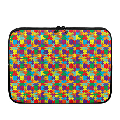 Colorful Autism Awareness Puzzle Print Laptop Sleeve