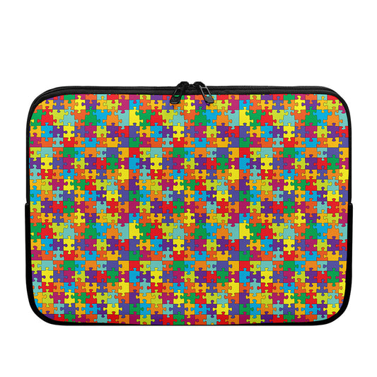 Colorful Autism Awareness Puzzle Print Laptop Sleeve