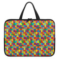 Colorful Autism Awareness Puzzle Print Laptop Sleeve With Handle