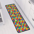Colorful Autism Awareness Puzzle Print Long Kitchen Mat