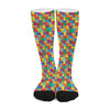 Colorful Autism Awareness Puzzle Print Long Socks