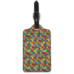 Colorful Autism Awareness Puzzle Print Luggage Tag