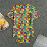 Colorful Autism Awareness Puzzle Print Men's Bodysuit