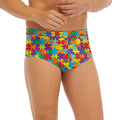 Colorful Autism Awareness Puzzle Print Men's Briefs