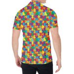 Colorful Autism Awareness Puzzle Print Men's Shirt