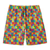 Colorful Autism Awareness Puzzle Print Men's Swim Trunks