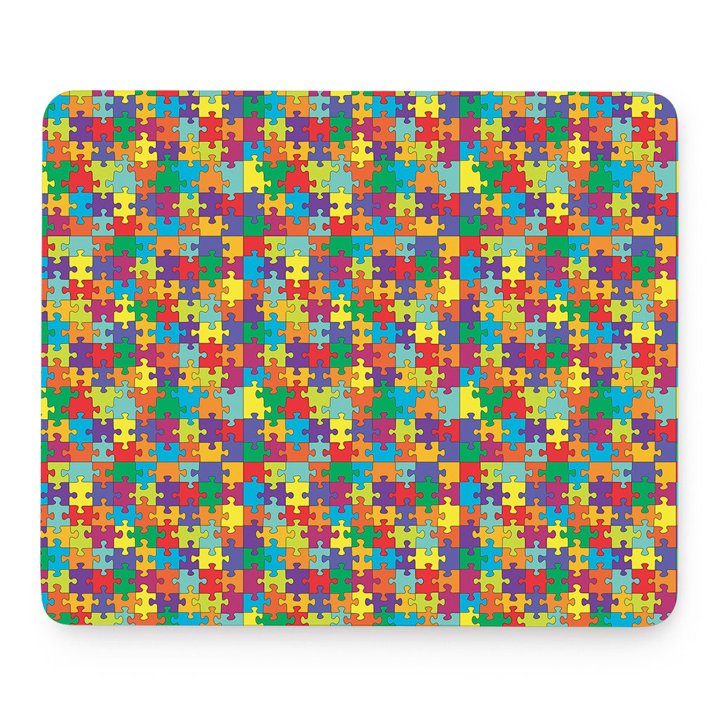 Colorful Autism Awareness Puzzle Print Mouse Pad