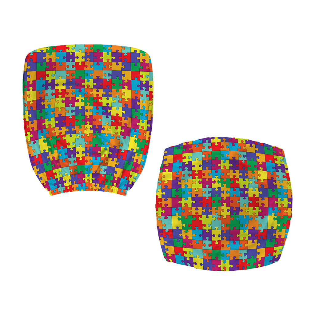 Colorful Autism Awareness Puzzle Print Office Chair Cover