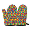 Colorful Autism Awareness Puzzle Print Oven Mitts