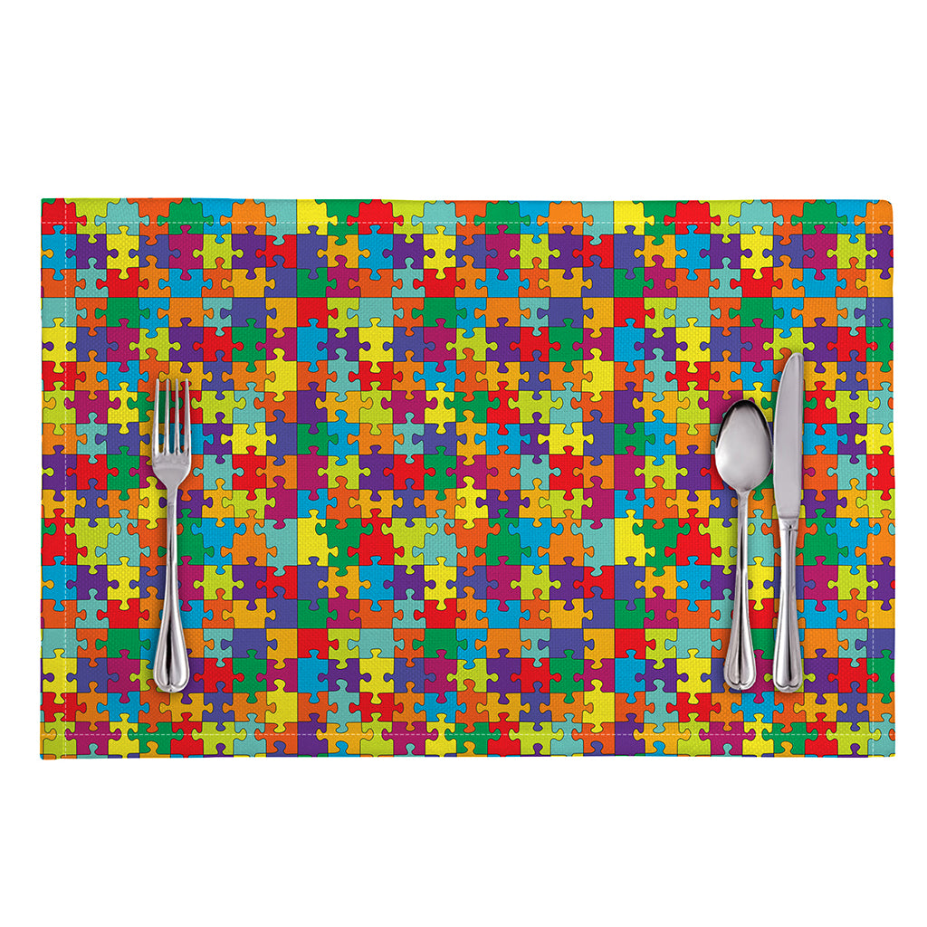 Colorful Autism Awareness Puzzle Print Placemat