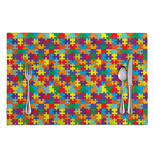 Colorful Autism Awareness Puzzle Print Placemat