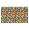 Colorful Autism Awareness Puzzle Print Polyester Doormat