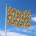 Colorful Autism Awareness Puzzle Print Polyester Flag