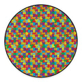 Colorful Autism Awareness Puzzle Print Round Floor Mat