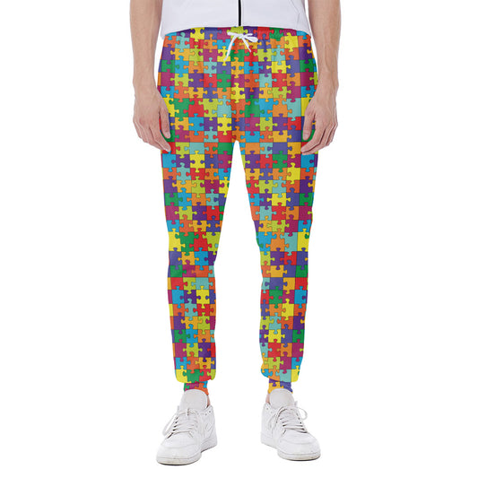 Colorful Autism Awareness Puzzle Print Scuba Joggers