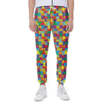 Colorful Autism Awareness Puzzle Print Scuba Joggers