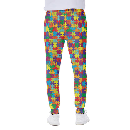 Colorful Autism Awareness Puzzle Print Scuba Joggers