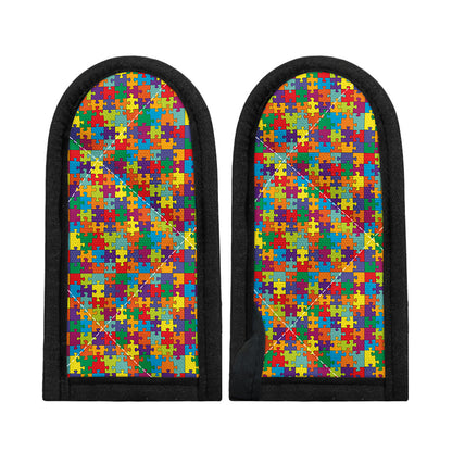 Colorful Autism Awareness Puzzle Print Skillet Handle Cover