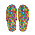 Colorful Autism Awareness Puzzle Print Slippers