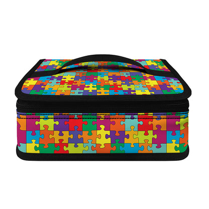 Colorful Autism Awareness Puzzle Print Small Lunch Bag