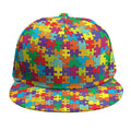 Colorful Autism Awareness Puzzle Print Snapback Cap