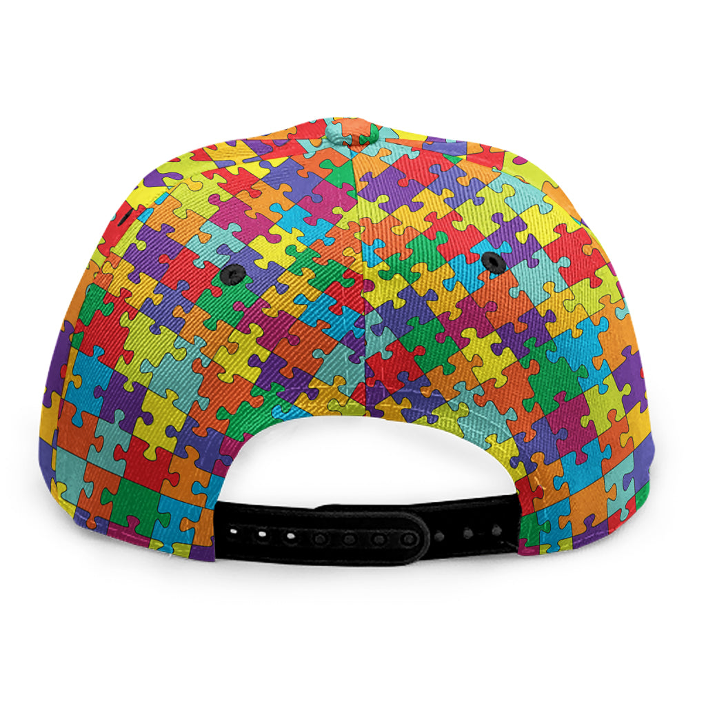 Colorful Autism Awareness Puzzle Print Snapback Cap