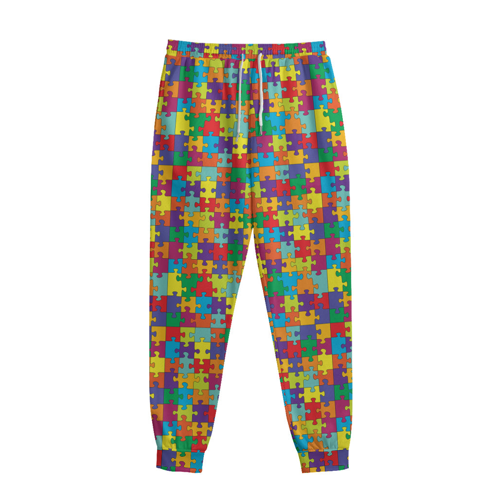 Colorful Autism Awareness Puzzle Print Sweatpants