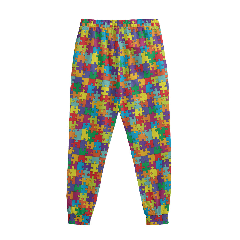 Colorful Autism Awareness Puzzle Print Sweatpants