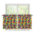 Colorful Autism Awareness Puzzle Print Tier Curtains