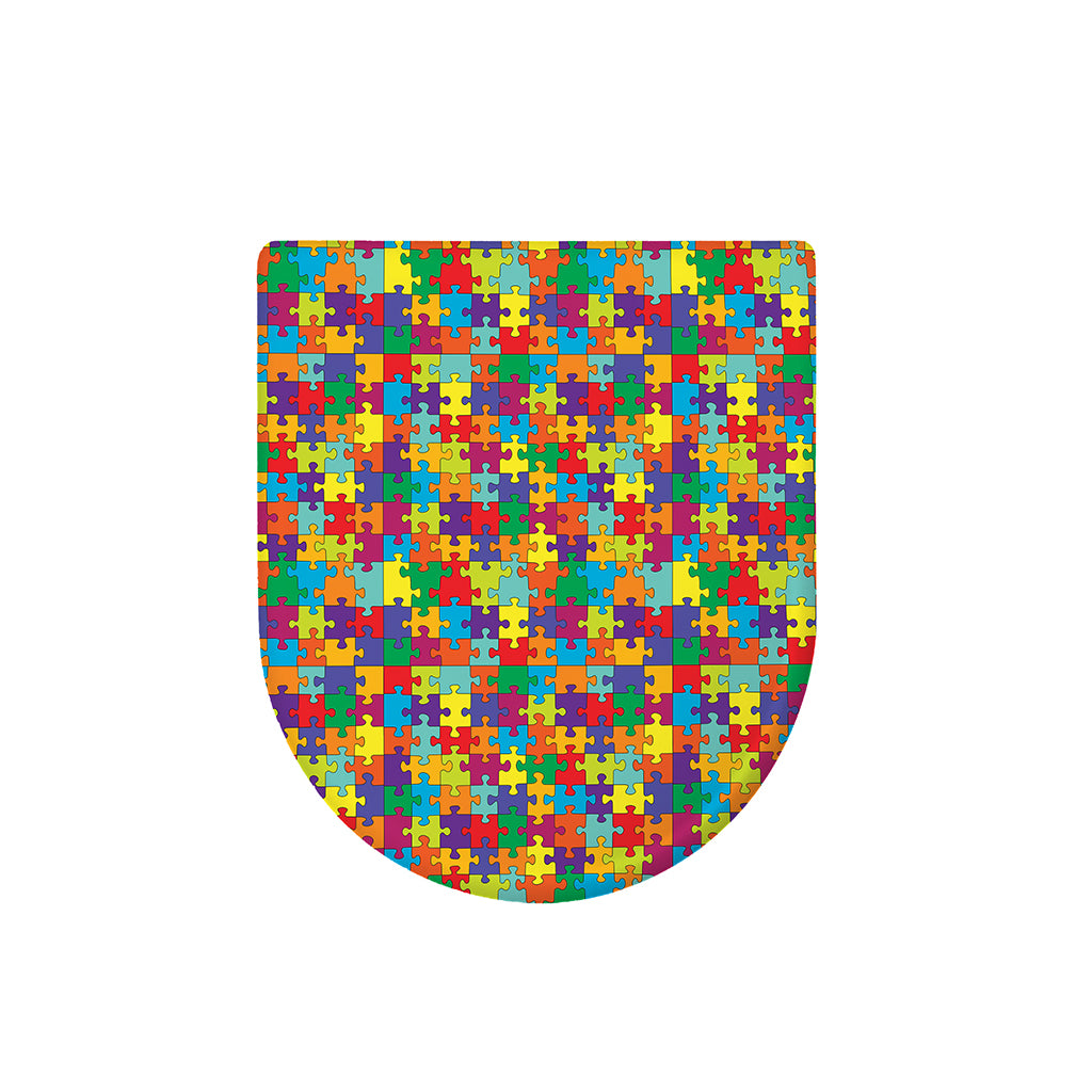 Colorful Autism Awareness Puzzle Print Toilet Lid Cover