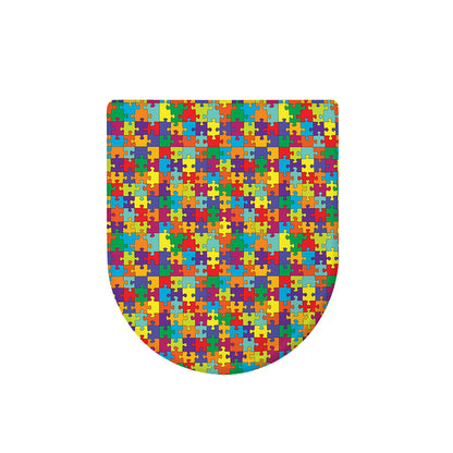 Colorful Autism Awareness Puzzle Print Toilet Lid Cover